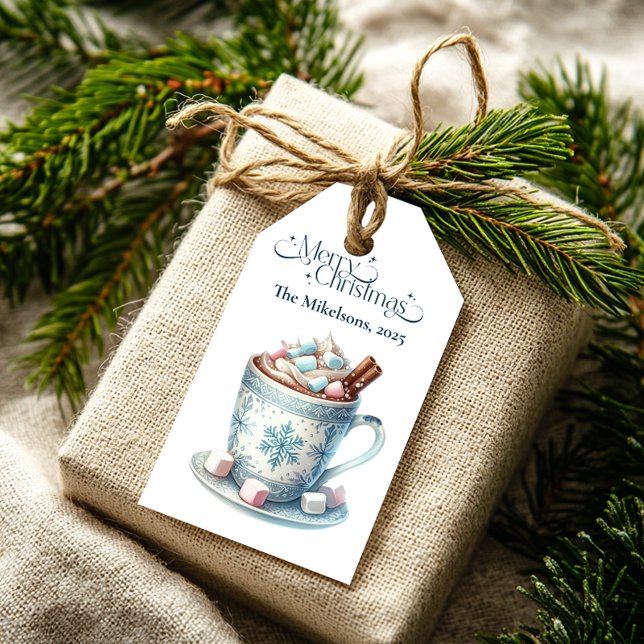 Etiqueta Para Presente Natal Russo Cozy Azul (Criador carregado)