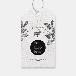 Etiqueta Para Presente Natal Rustic Black White Holidy Business