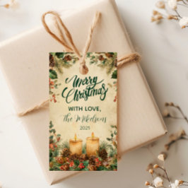 Etiqueta Para Presente Natal Rustic Candle Pinecone