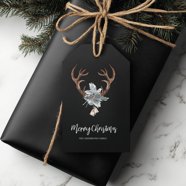 Etiqueta Para Presente Natal Rústico com Galhada e Folhagem (Criador carregado)