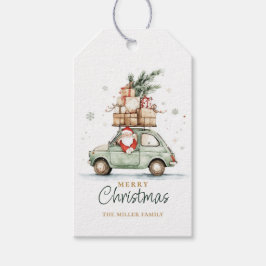 Etiqueta Para Presente Natal Rustico Papai Noel Carro Aquarela