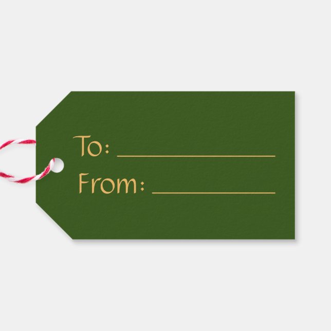 Etiqueta Para Presente Natal Simples E Dourado Verde (Verso Horizontal)