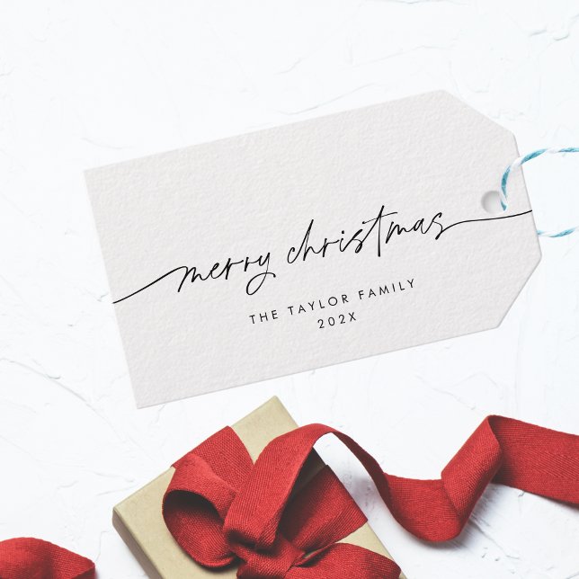 Etiqueta Para Presente Natal Simples e Elegante Moderno (Criador carregado)