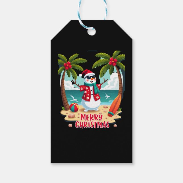 Etiqueta Para Presente natal Snowman (2) (Frente)