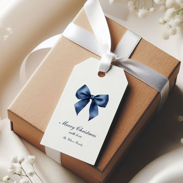 Etiqueta Para Presente Natal Tradicional do Nó Azul (Criador carregado)