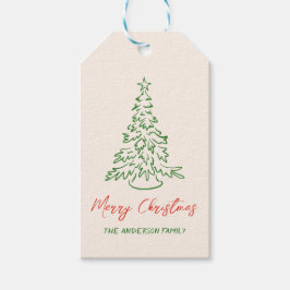 Etiqueta Para Presente Natal Único Desenhado Pela Mão Da Vintagem Retro