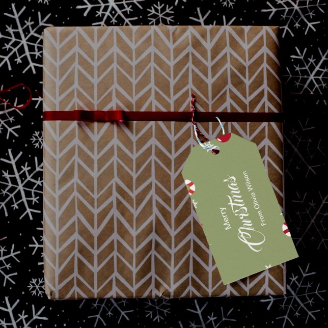 Etiqueta Para Presente Natal Verde Ilustrado (Criador carregado)