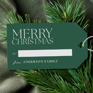 Etiqueta Para Presente Natal Verde Minimalista Moderno
