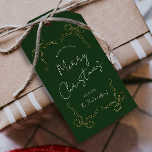 Etiqueta Para Presente Natal Verde Moderno Único e Impressionante Desenha