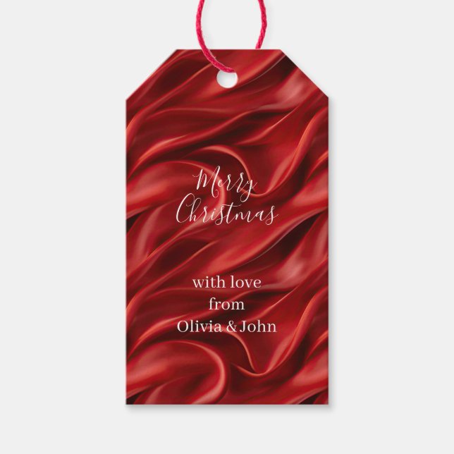 Etiqueta Para Presente Natal Vermelho Chic (Frente)