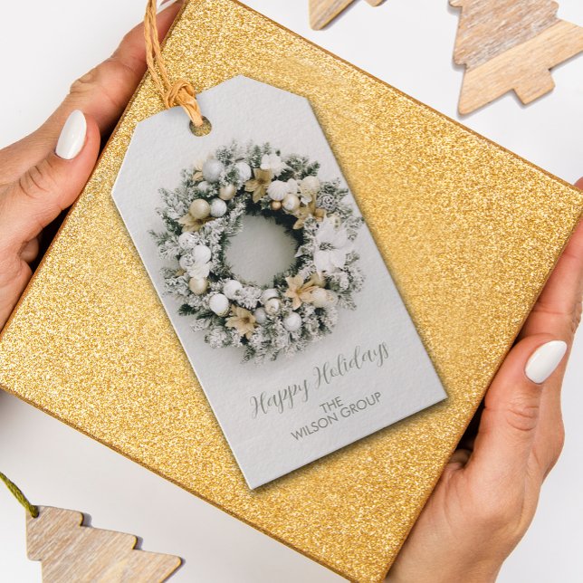 Etiqueta Para Presente Natal Wreath Business (Criador carregado)