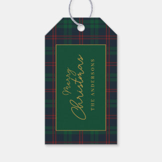 Etiqueta Para Presente Natal Xadrez Escocês Elegante