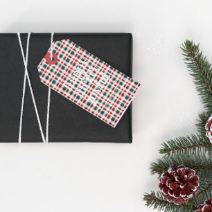 Etiqueta Para Presente Natal Xadrez Moderno Feliz Alegre Divertido