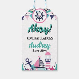 Etiqueta Para Presente Nautical Ahoy Baby Shower