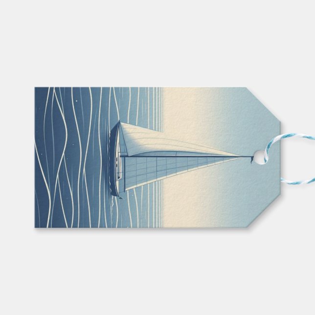 Etiqueta Para Presente Navio de vela no alto mar (Frente (horizontal))