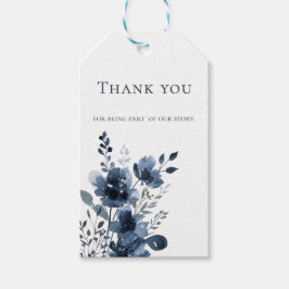Etiqueta Para Presente Navy Blue Botanical Wedding