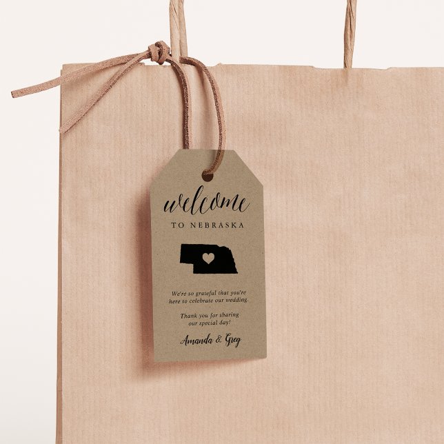 Etiqueta Para Presente Nebraska Wedding Welcome (Criador carregado)