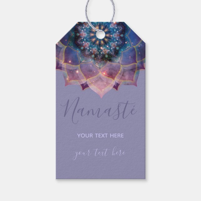 Etiqueta Para Presente Nebulosa em Flor | Mandala (Frente)