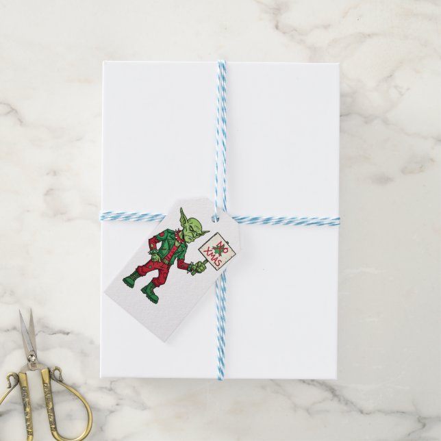 Etiqueta Para Presente Nenhum Natal – Estilo Alien Rebelde (Com cordão)