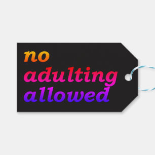 Etiqueta Para Presente Nenhum Tag permitido Adulting do presente (preto)