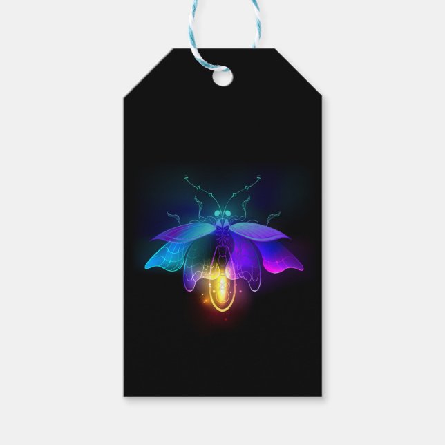 Etiqueta Para Presente Neon Firefly a preto (Frente)