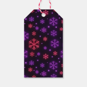 Etiqueta Para Presente Neon Snowflakes