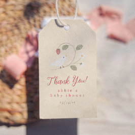 Etiqueta Para Presente Nesting Party Strawberry Bird Girl Baby Shower
