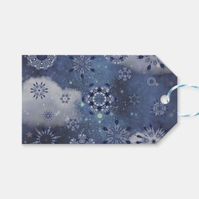 Etiqueta Para Presente Neve Azul (Frente (horizontal))