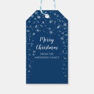 Etiqueta Para Presente Neve Branca e Elegante Natal Feliz