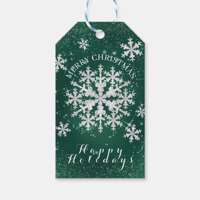 Etiqueta Para Presente Neve Fala Verde Branco (Frente)