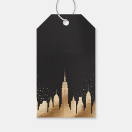 Etiqueta Para Presente New York City Skyline Party Supplies Black & Gold