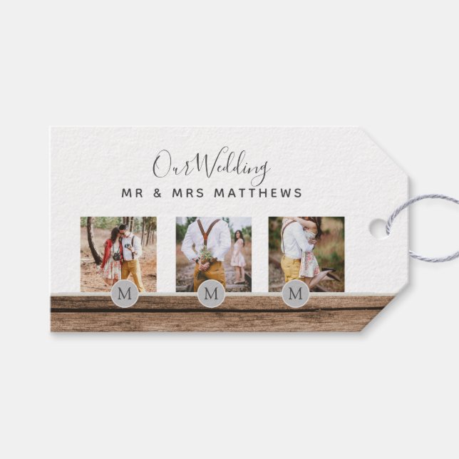 Etiqueta Para Presente NeWLYWEDS WEDDING (Frente (horizontal))