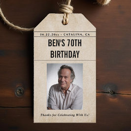 Etiqueta Para Presente Newspaper Birthday News Funny Humorous Men 70th