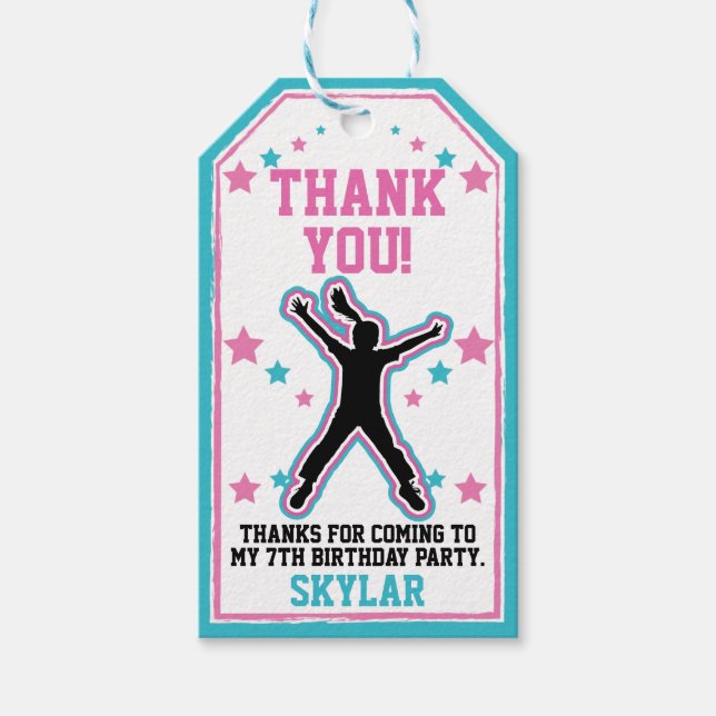 Etiqueta Para Presente Ninja Warrior Girls Pink & Teal Birthday (Frente)