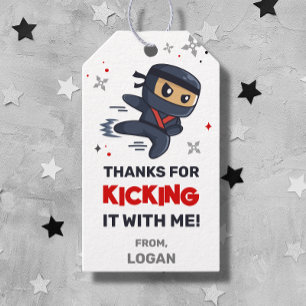 Etiqueta Para Presente Ninja Warrior Karate Birthday Favor Tags