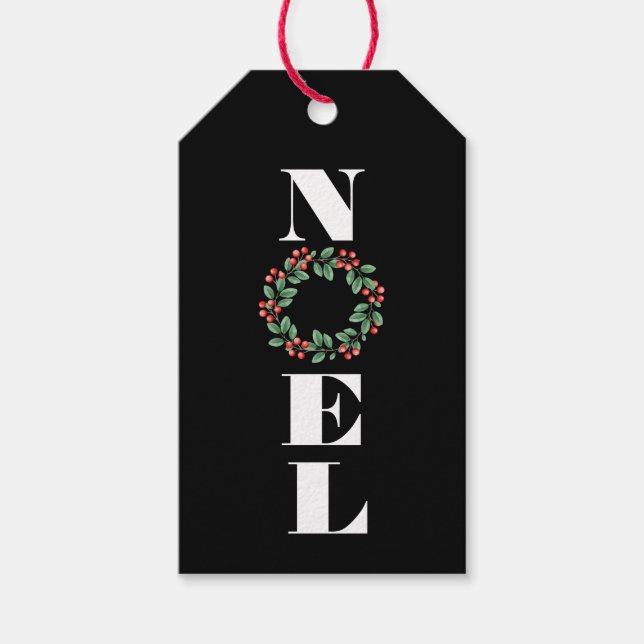 Etiqueta Para Presente NOEL com Frota de Natal em Preto (Frente)