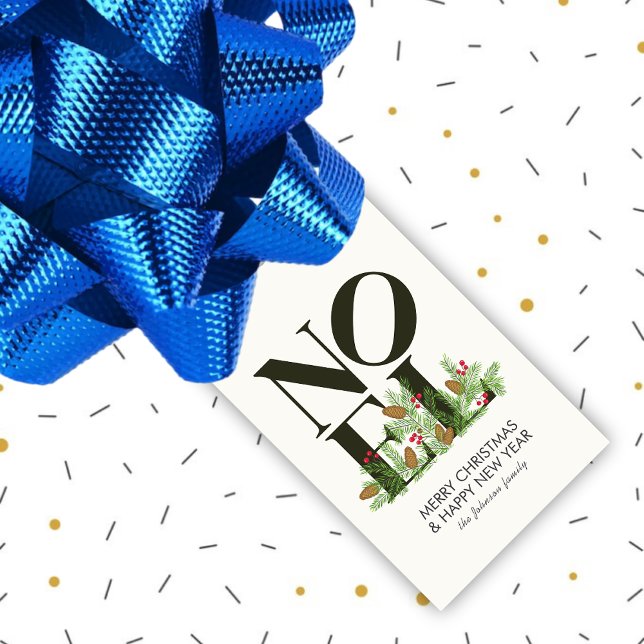 Etiqueta Para Presente NOEL Pop - Letra Art Inscrita no Natal (Criador carregado)