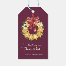 Etiqueta Para Presente Noite de Cookie com fundo de ameixa profunda