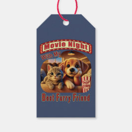 Etiqueta Para Presente Noite de Filme - Melhor Amigo de Furto - Gato e Ca