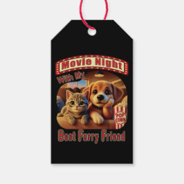Etiqueta Para Presente Noite de Filme - Melhor Amigo de Furto - Gato e Ca