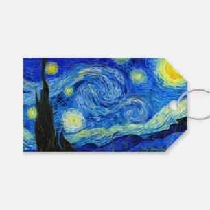 Etiqueta Para Presente Noite estrelado por belas artes de Van Gogh