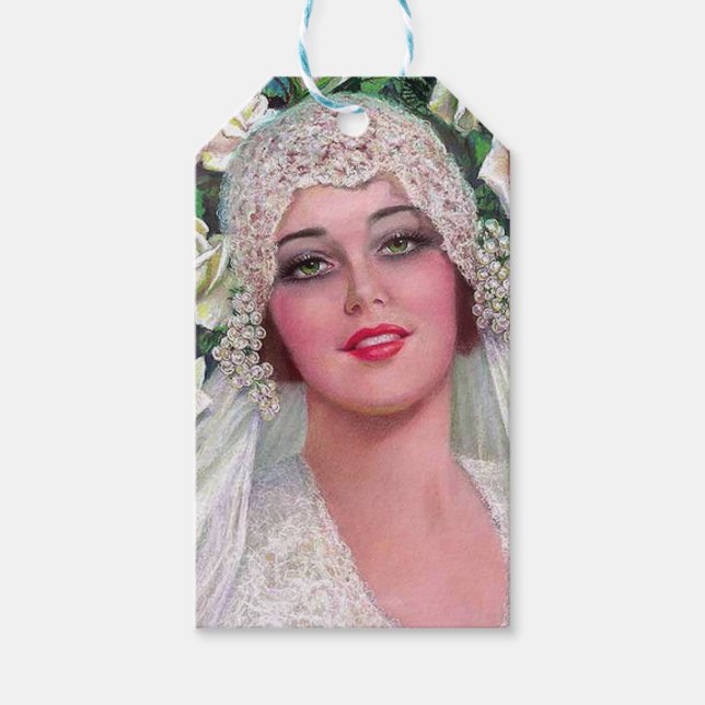 Etiqueta Para Presente Noiva Antiga com Rosas (Frente)