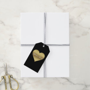 Etiqueta Para Presente NOIVA & CO pretos & coração Dourado que Wedding