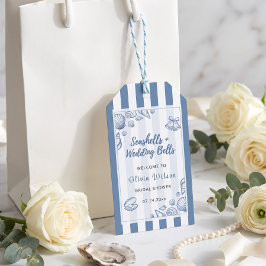 Etiqueta Para Presente Noiva Concha Azul Náutico Personalizado