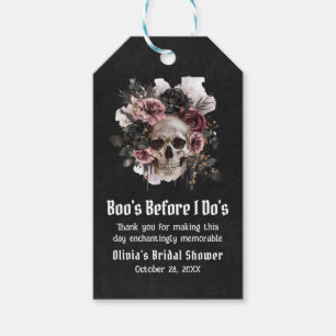 Etiqueta Para Presente Noiva do Halloween Crânio Boo's Antes de Eu Fazer