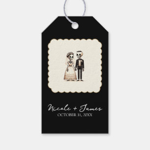 Etiqueta Para Presente Noiva Esqueleto de Desenho Animado + Noivo Casamen