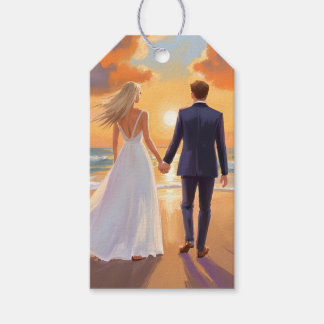 Etiqueta Para Presente Noiva & Noivo Casamento na Praia Aquarela