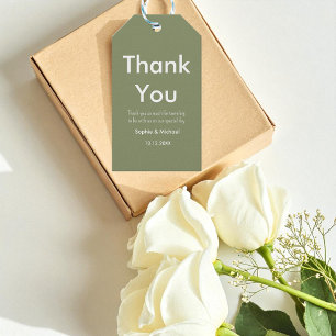 Etiqueta Para Presente Noiva Sage Verde Branco Obrigado