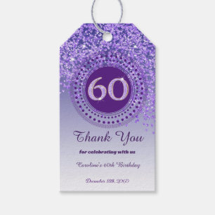 Etiqueta Para Presente Noivo Roxo Moderno 60º Aniversário