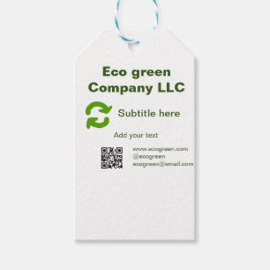 Etiqueta Para Presente Nome da empresa verde ecológico código q r site de